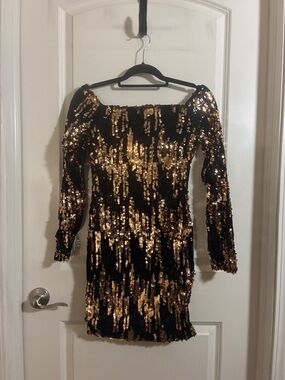 AKIRA | Dresses | Akira Black And Gold Heart Embellished Dress | Poshmark